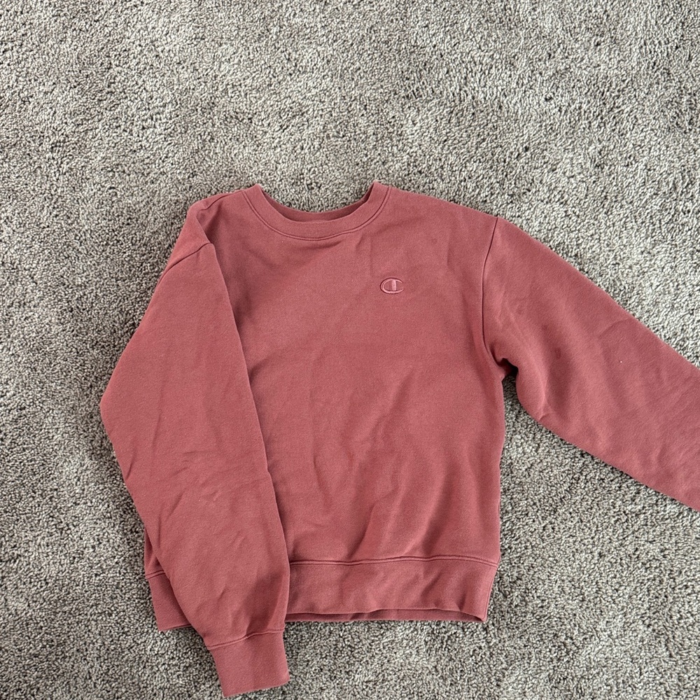 Champion Women's Brick Red Crew Neck Sweater